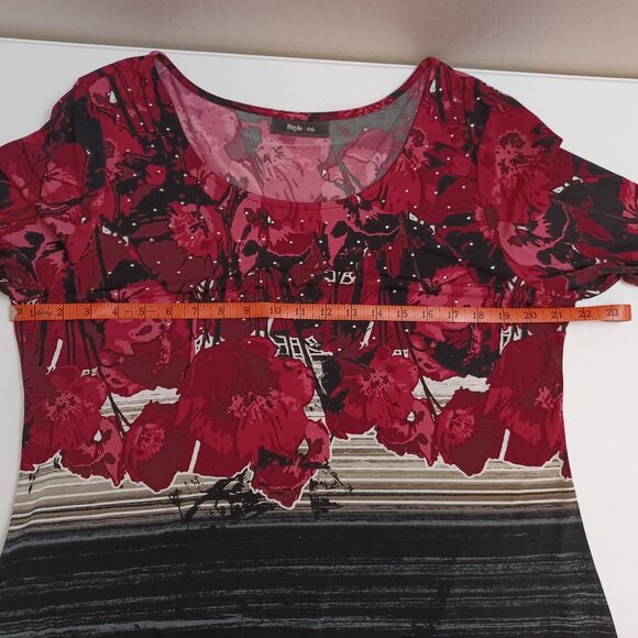 Women's Style & Co. Red and Black Tunic about a Size XL - Picture 7 of 8